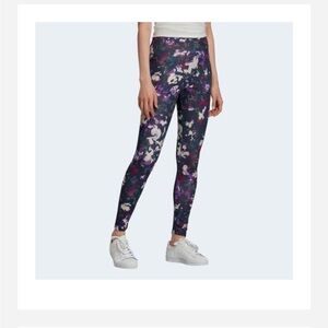 Adidas Allover Floral Print High Rise Leggings Size XSmall